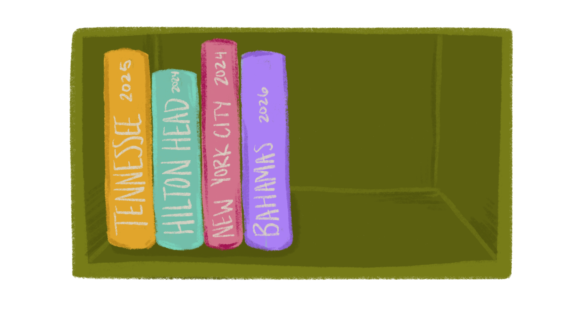 Scrapbook bookshelf